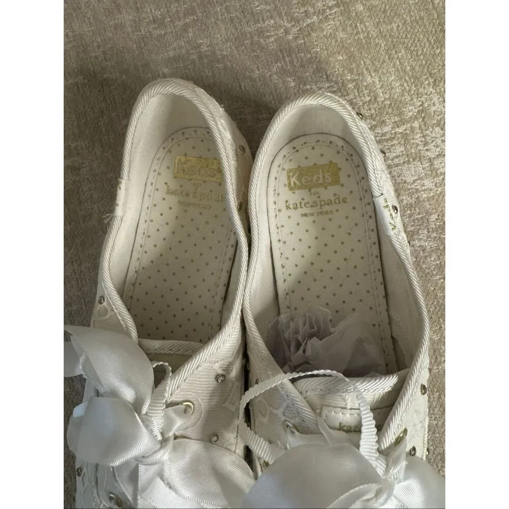 Keds X Kate Spade New York Women's Champion Bridal Lace Sneakers White Size 9